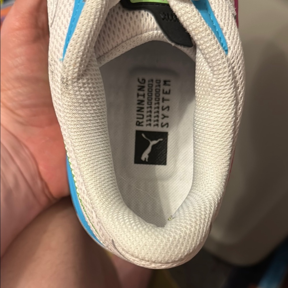 Puma White and Blue Running Sneakers - Picture 3 of 5